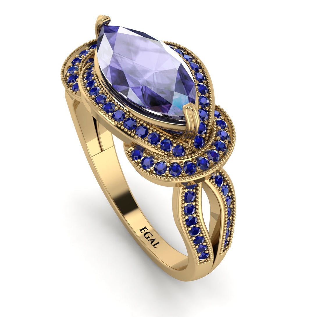 Milgrain Marquise Tanzanite Engagement Ring - Marley No. 213