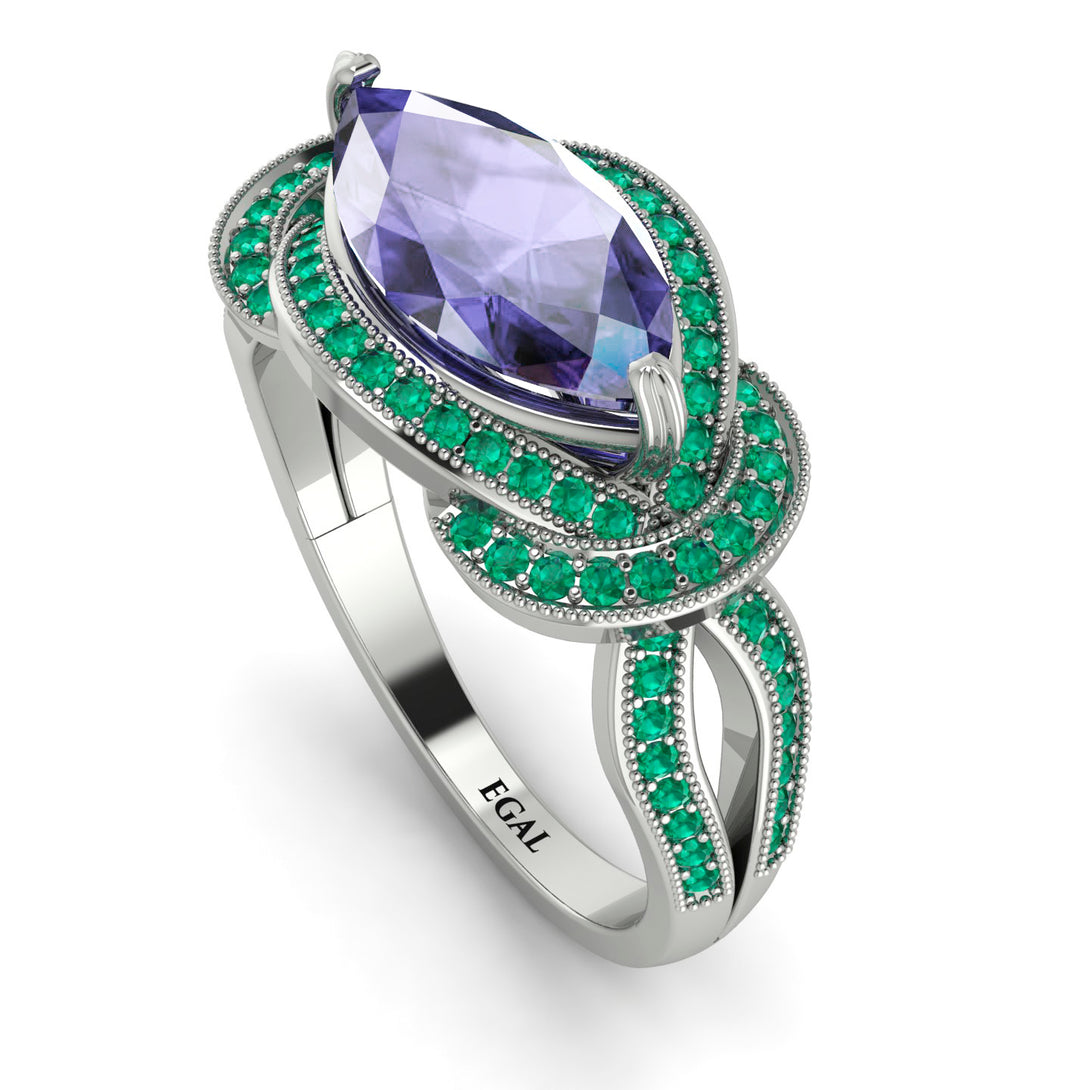 Milgrain Marquise Tanzanite Engagement Ring - Marley No. 206