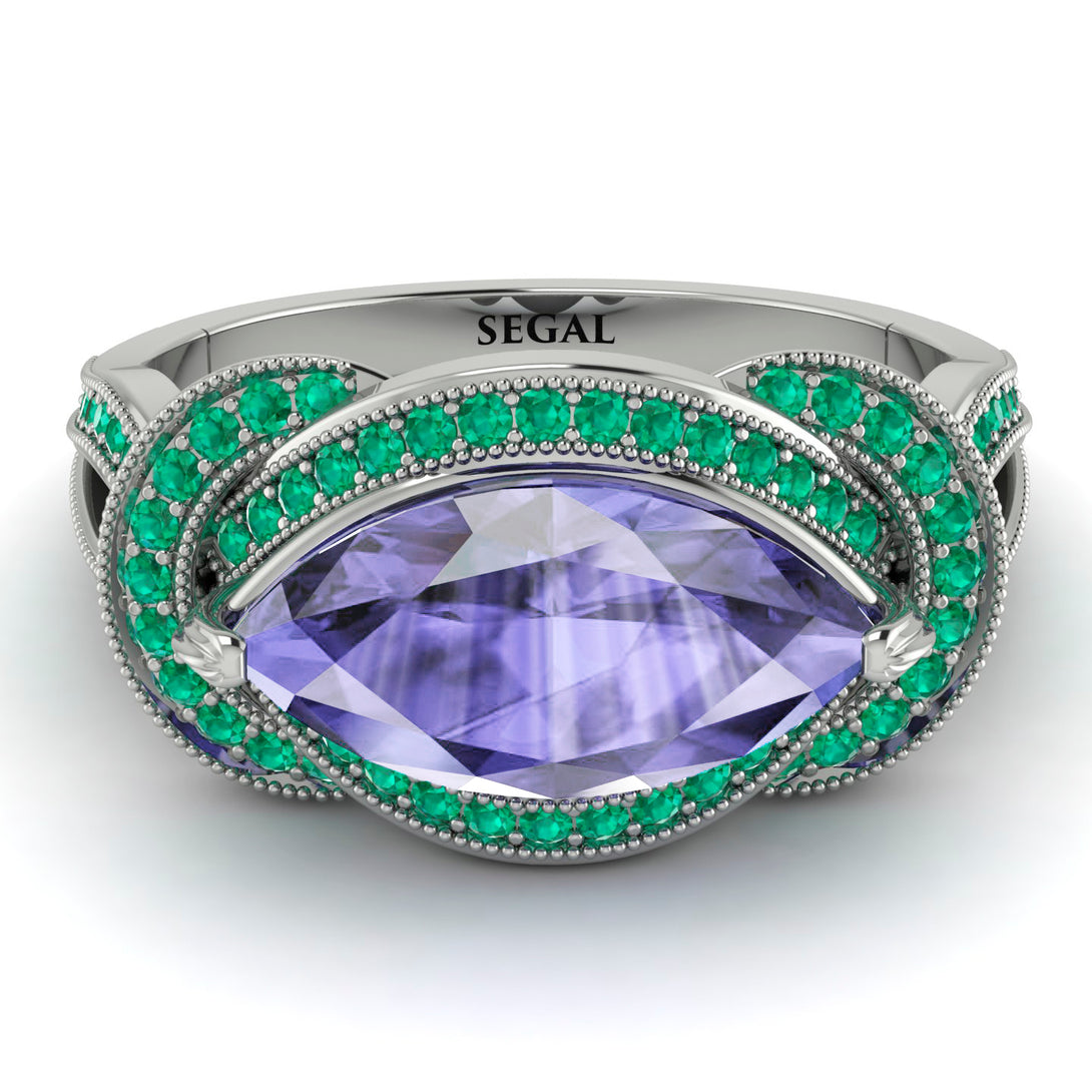 Milgrain Marquise Tanzanite Engagement Ring - Marley No. 206