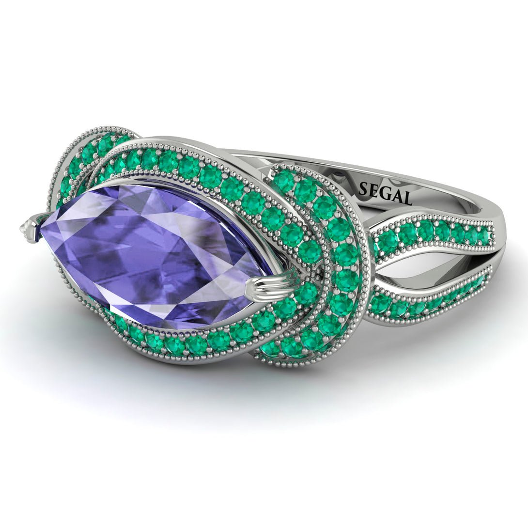 Milgrain Marquise Tanzanite Engagement Ring - Marley No. 206