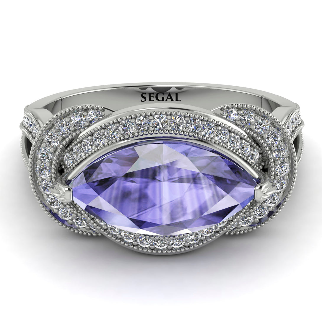 Milgrain Marquise Tanzanite Engagement Ring - Marley No. 203