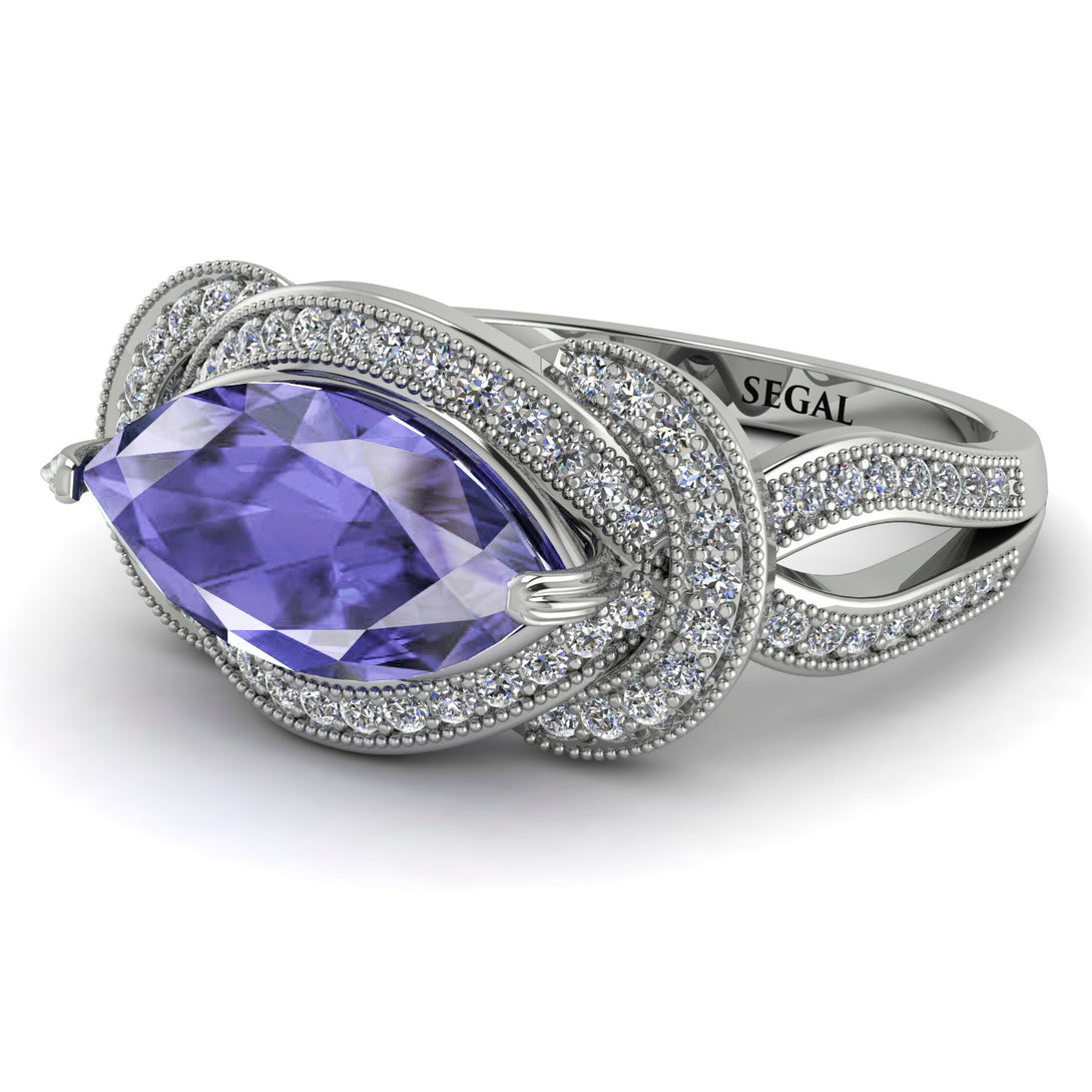 Milgrain Marquise Tanzanite Engagement Ring - Marley No. 203