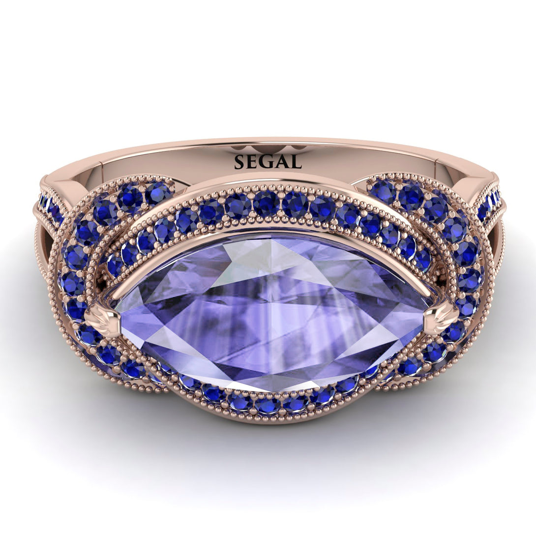 Milgrain Marquise Tanzanite Engagement Ring - Marley No. 214