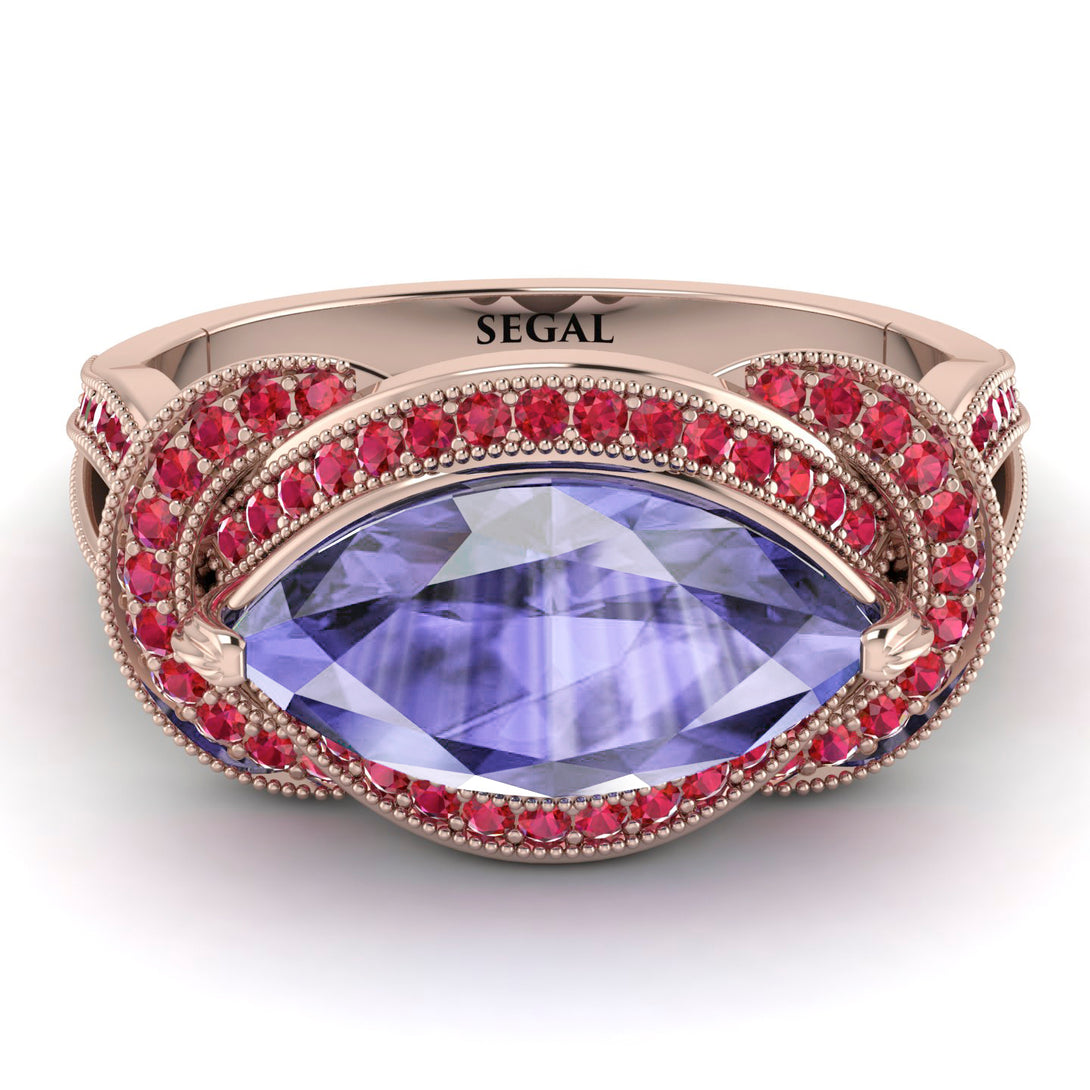 Milgrain Marquise Tanzanite Engagement Ring - Marley No. 211