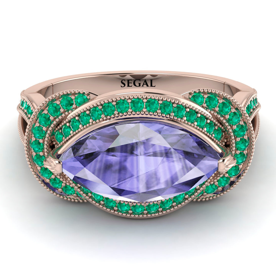 Milgrain Marquise Tanzanite Engagement Ring - Marley No. 205