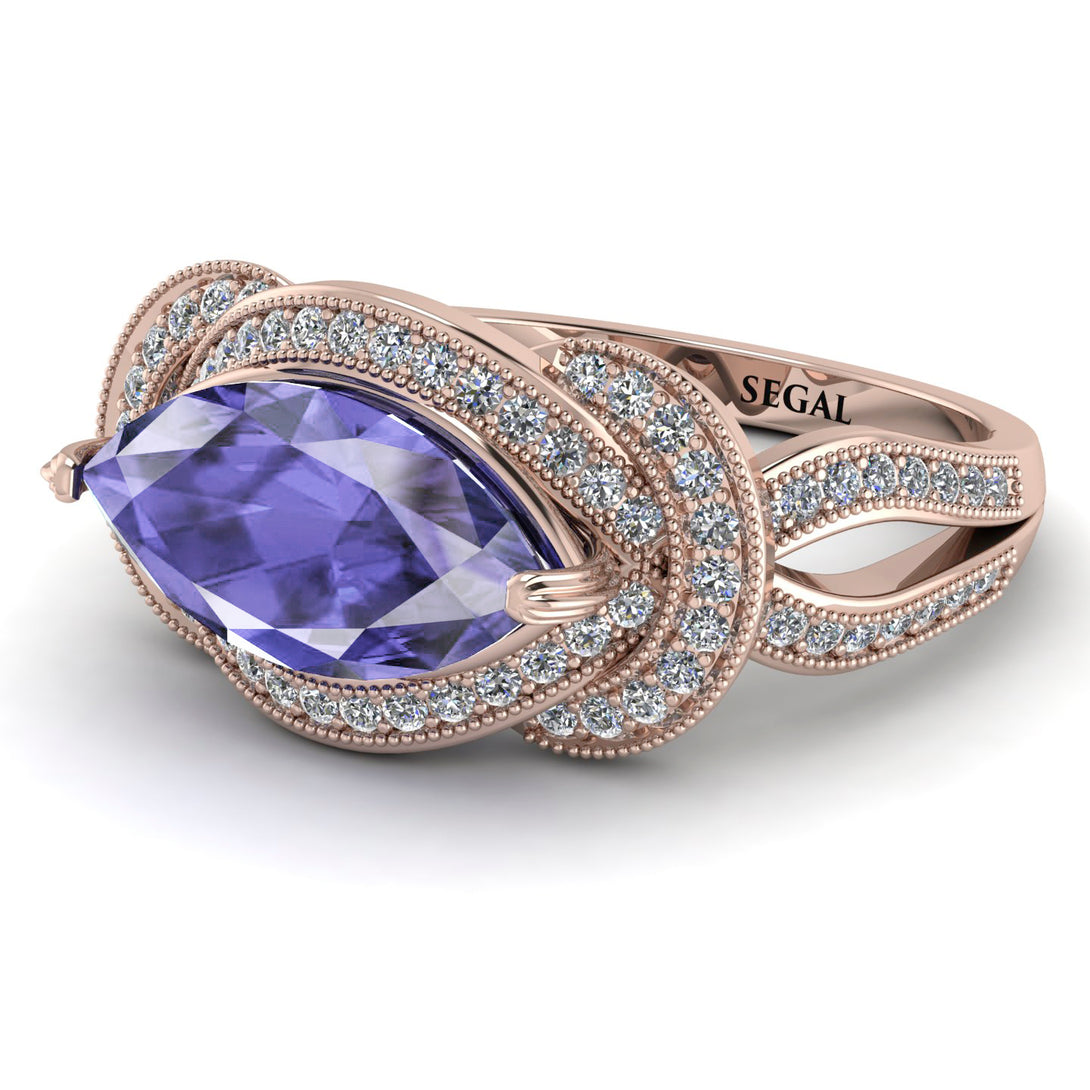 Milgrain Marquise Tanzanite Engagement Ring - Marley No. 202