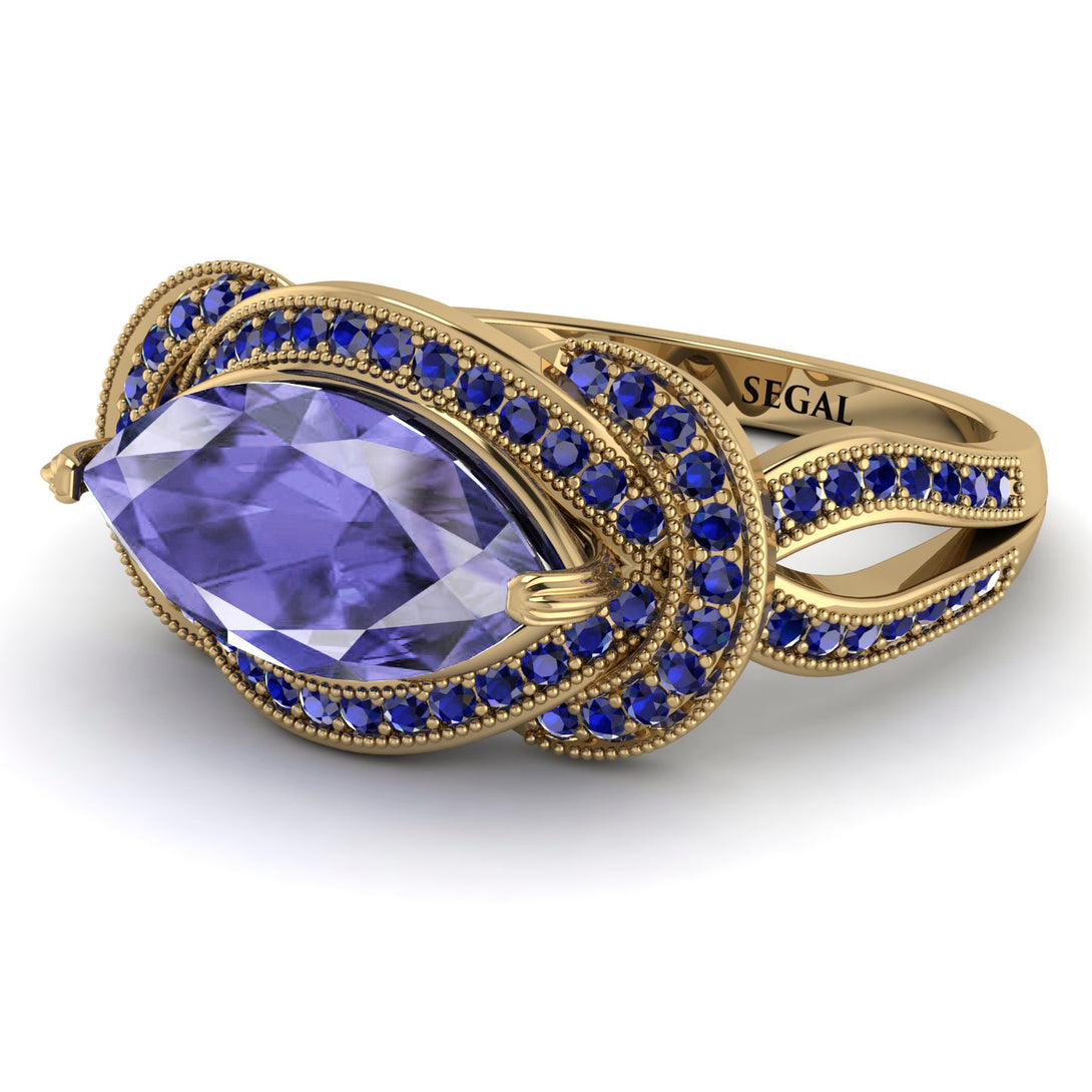 Milgrain Marquise Tanzanite Engagement Ring - Marley No. 213