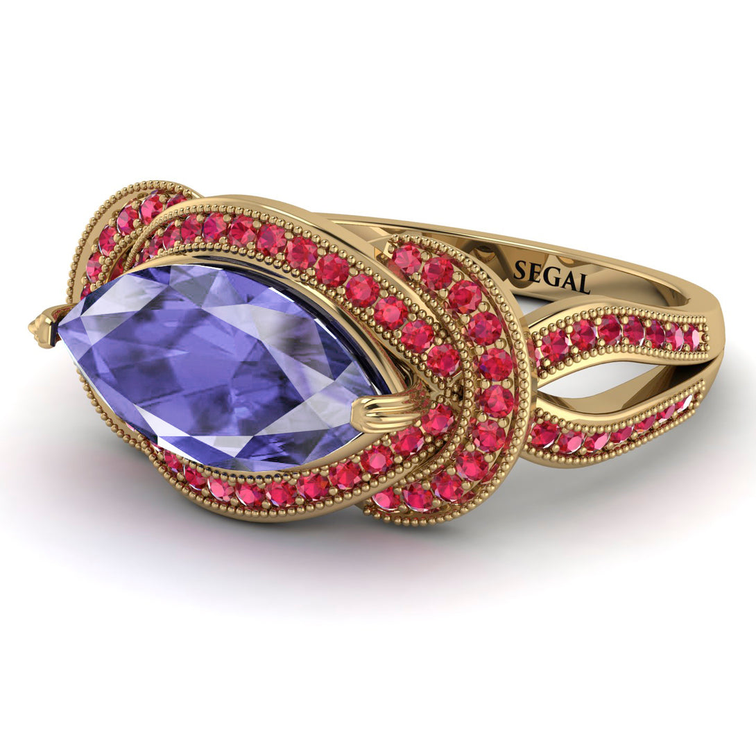 Milgrain Marquise Tanzanite Engagement Ring - Marley No. 210