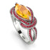 Milgrain Marquise Yellow Diamond Engagement Ring - Marley No. 1012