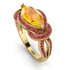 Milgrain Marquise Yellow Diamond Engagement Ring - Marley No. 1010