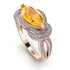 Milgrain Marquise Yellow Diamond Engagement Ring - Marley No. 1002