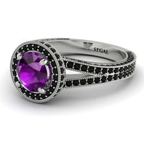 Milgrain Round Amethyst Engagement Ring - Payton No. 309 image 1