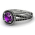 Milgrain Round Amethyst Engagement Ring - Payton No. 309