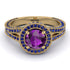 Milgrain Round Amethyst Engagement Ring - Payton No. 313