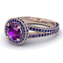 Milgrain Round Amethyst Engagement Ring - Payton No. 314 image 1