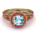 Milgrain Round Aquamarine Engagement Ring - Payton No. 410 image 2