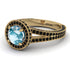 Milgrain Round Aquamarine Engagement Ring - Payton No. 407