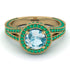 Milgrain Round Aquamarine Engagement Ring - Payton No. 404
