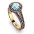 Milgrain Round Aquamarine Engagement Ring - Payton No. 413