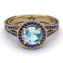 Milgrain Round Aquamarine Engagement Ring - Payton No. 413 image 3