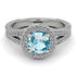 Milgrain Round Aquamarine Engagement Ring - Payton No. 403