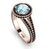 Milgrain Round Aquamarine Engagement Ring - Payton No. 408
