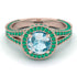 Milgrain Round Aquamarine Engagement Ring - Payton No. 405