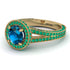 Milgrain Round Blue Topaz Engagement Ring - Payton No. 504