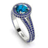 Milgrain Round Blue Topaz Engagement Ring - Payton No. 515 image 3