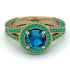 Milgrain Round Blue Topaz Engagement Ring - Payton No. 504