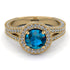 Milgrain Round Blue Topaz Engagement Ring - Payton No. 501