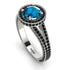 Milgrain Round Blue Topaz Engagement Ring - Payton No. 509 image 3