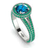Milgrain Round Blue Topaz Engagement Ring - Payton No. 506 image 3