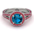 Milgrain Round Blue Topaz Engagement Ring - Payton No. 512 image 2