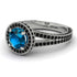 Milgrain Round Blue Topaz Engagement Ring - Payton No. 509 image 1