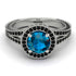 Milgrain Round Blue Topaz Engagement Ring - Payton No. 509 image 2