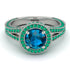 Milgrain Round Blue Topaz Engagement Ring - Payton No. 506 image 2