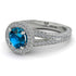 Milgrain Round Blue Topaz Engagement Ring - Payton No. 503