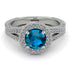 Milgrain Round Blue Topaz Engagement Ring - Payton No. 503 image 2