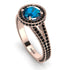 Milgrain Round Blue Topaz Engagement Ring - Payton No. 508