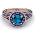 Milgrain Round Blue Topaz Engagement Ring - Payton No. 514 image 2