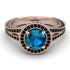 Milgrain Round Blue Topaz Engagement Ring - Payton No. 508