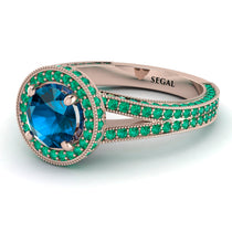 Milgrain Round Blue Topaz Engagement Ring - Payton No. 505 image 1