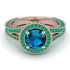 Milgrain Round Blue Topaz Engagement Ring - Payton No. 505
