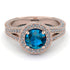Milgrain Round Blue Topaz Engagement Ring - Payton No. 502