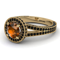 Milgrain Round Brown Diamond Engagement Ring - Payton No. 1107 image 1