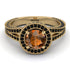 Milgrain Round Brown Diamond Engagement Ring - Payton No. 1107