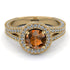 Milgrain Round Brown Diamond Engagement Ring - Payton No. 1101