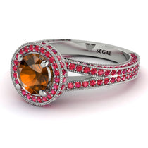 Milgrain Round Brown Diamond Engagement Ring - Payton No. 1112 image 1