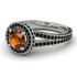 Milgrain Round Brown Diamond Engagement Ring - Payton No. 1109